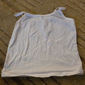 5/25 Hanes White Ribbed Spaghetti-Strap Tank Size S